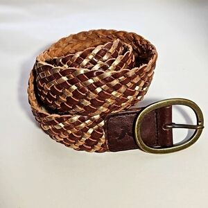 American Eagle Outfitters Women's Boho Braided Genuine Leather Belt Size S/M